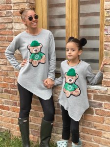 GRİ AYICIKLI OVERSIZE SWEATSHIRT